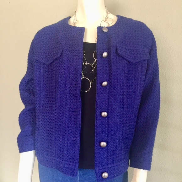 Ruby Rd. Jackets & Blazers - Ruby Road royal blue 3/4 sleeve jacket blazer , 14